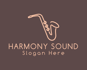 Music Saxophone Monoline Logo
