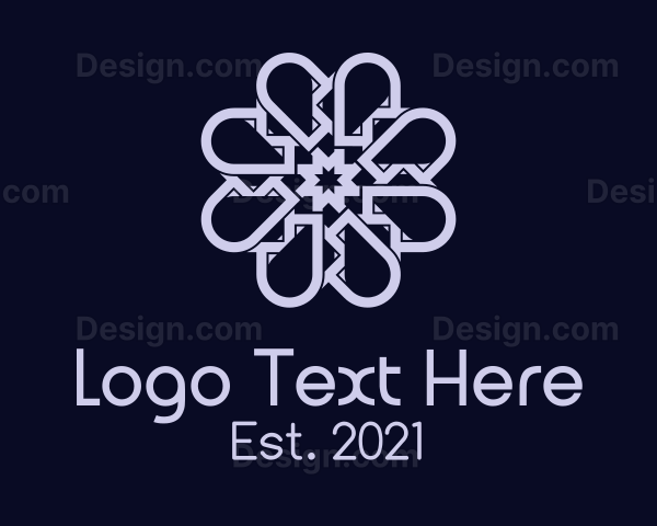 Blue Geometric Flower Logo