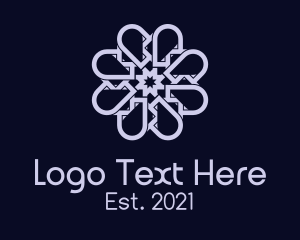 Blue Geometric Flower logo