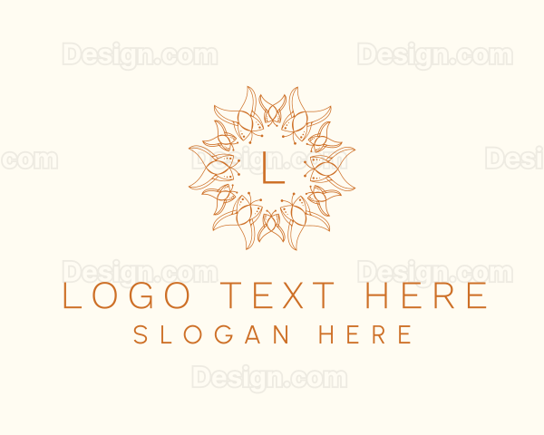 Floral Mandala Butterfly Logo