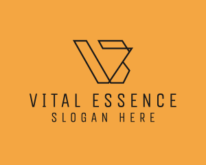 Letter V Outline Business logo design