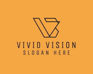 Letter V Outline Business logo design