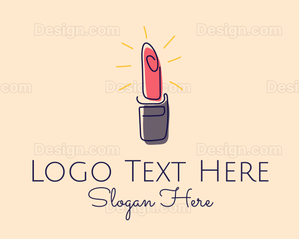 Lipstick Makeup Outline Logo