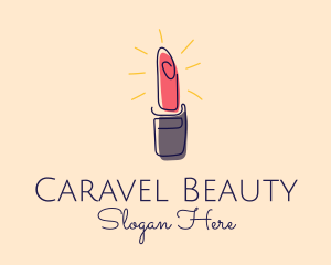 Lipstick Makeup Outline logo design