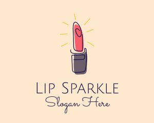 Lipstick Makeup Outline logo design