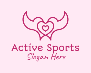 Pink Heart Doves Logo