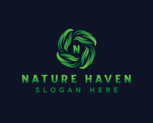 Natural Botanical Leaves  logo design