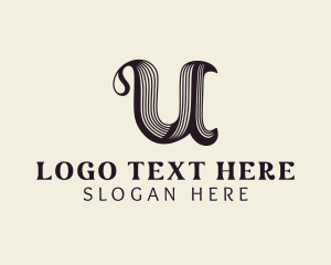 Retro Business Letter U logo