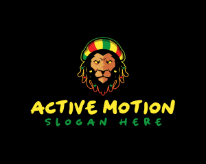 Rasta Lion Dreadlocks logo design