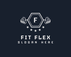 Barbell Gym Weightlifting logo design