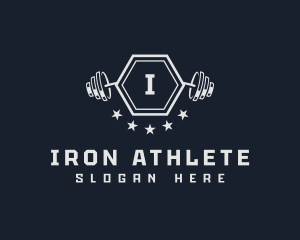 Barbell Gym Weightlifting logo design