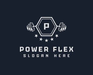 Barbell Gym Weightlifting logo design