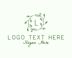 Organic Leaf Floral Branch  logo