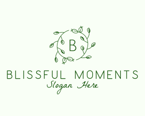 Organic Leaf Floral Branch  logo