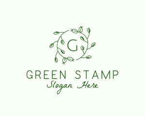 Organic Leaf Floral Branch  logo design