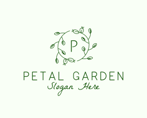 Organic Leaf Floral Branch  logo design