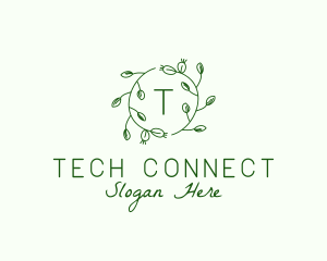 Organic Leaf Floral Branch  logo