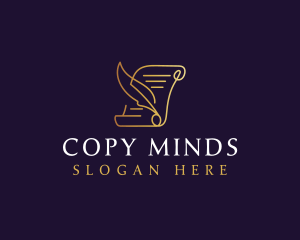 Legal Feather Document logo design