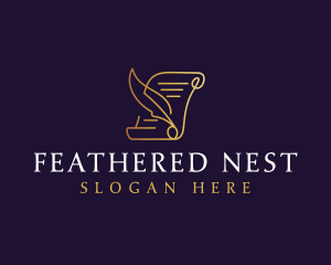 Legal Feather Document logo design