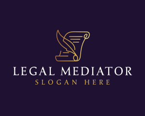 Legal Feather Document logo design