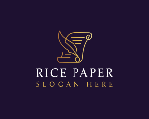 Legal Feather Document logo design