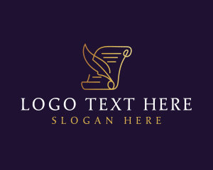 Copywriting - Legal Feather Document logo design