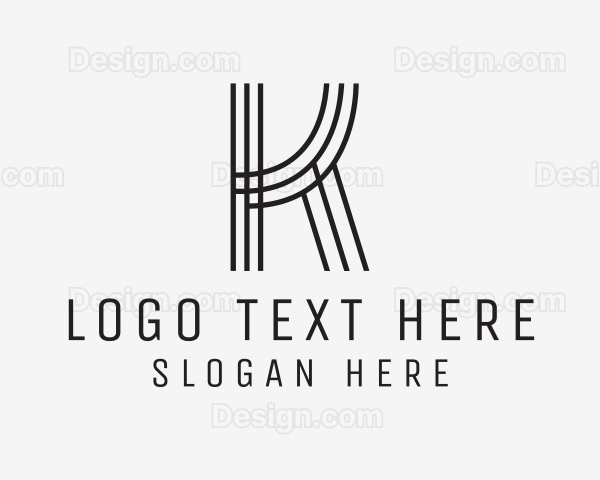 Geometric Lines Letter K Logo