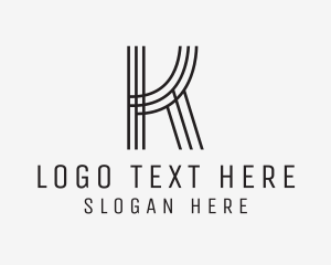 Monochrome - Geometric Lines Letter K logo design