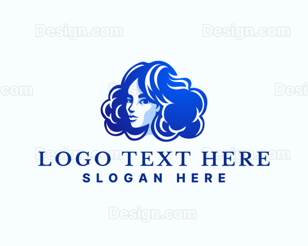 Curly Hair Lady Logo