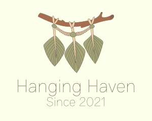 Leaf Branch Macrame Decor logo design