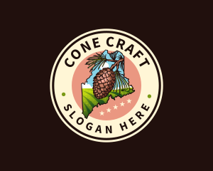 Maine White Pine Cone & Tassel logo design