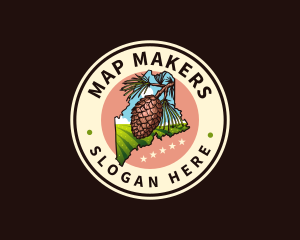 Maine White Pine Cone & Tassel logo design