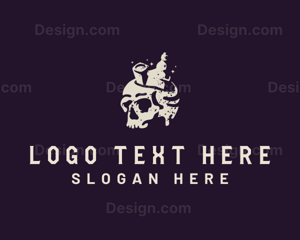 Skeleton Skull Liquor Logo