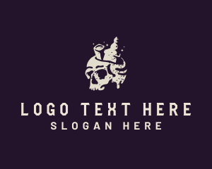 Skeleton Skull Liquor logo