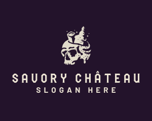 Skeleton Skull Liquor logo design