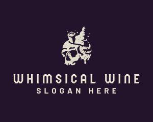 Skeleton Skull Liquor logo design