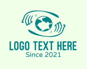 Minimalist Globe Hand logo