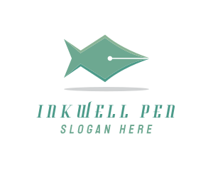 Pen Nib Fish logo design