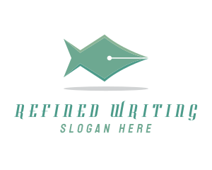 Pen Nib Fish logo design