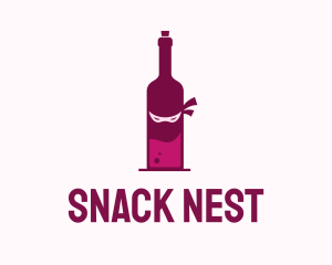 Ninja Wine Bottle logo design