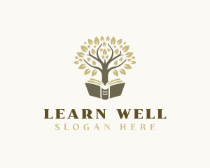 Learning Book Tree logo design
