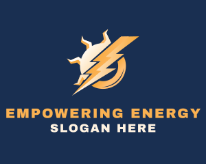 Solar Energy Lightning logo design