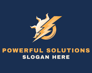 Solar Energy Lightning logo design