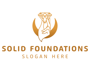 Golden Hand Diamond Logo