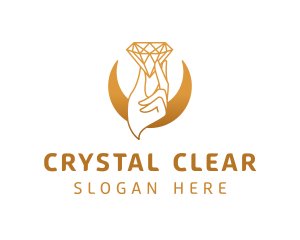 Golden Hand Diamond logo design