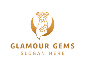 Golden Hand Diamond logo design