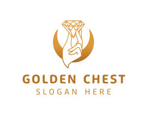 Golden Hand Diamond logo design