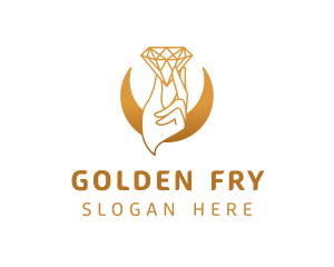 Golden Hand Diamond logo design