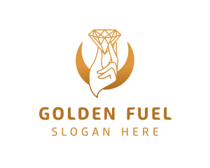 Golden Hand Diamond logo design