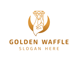 Golden Hand Diamond logo design